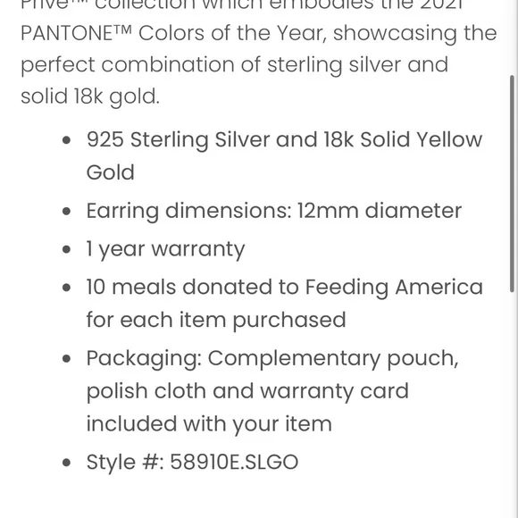 Elegant Gold and Silver Stud Earrings - Picture 6 of 6